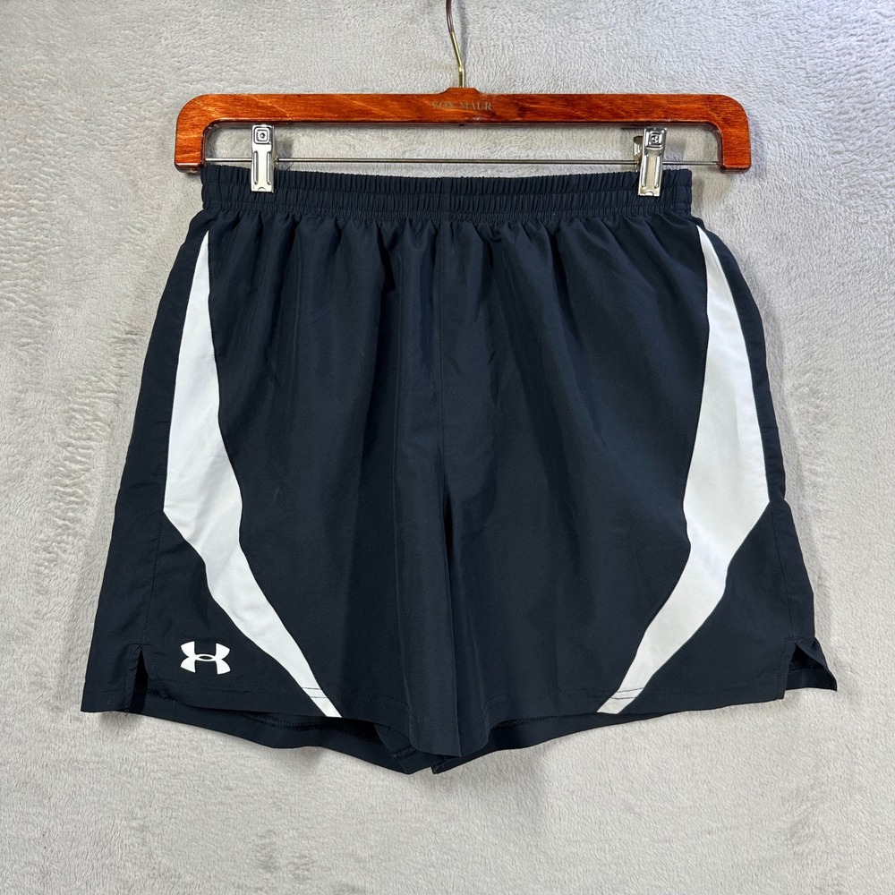 Under Armour Running Shorts Womens M Black HeatGear Athletic Gym Training‎